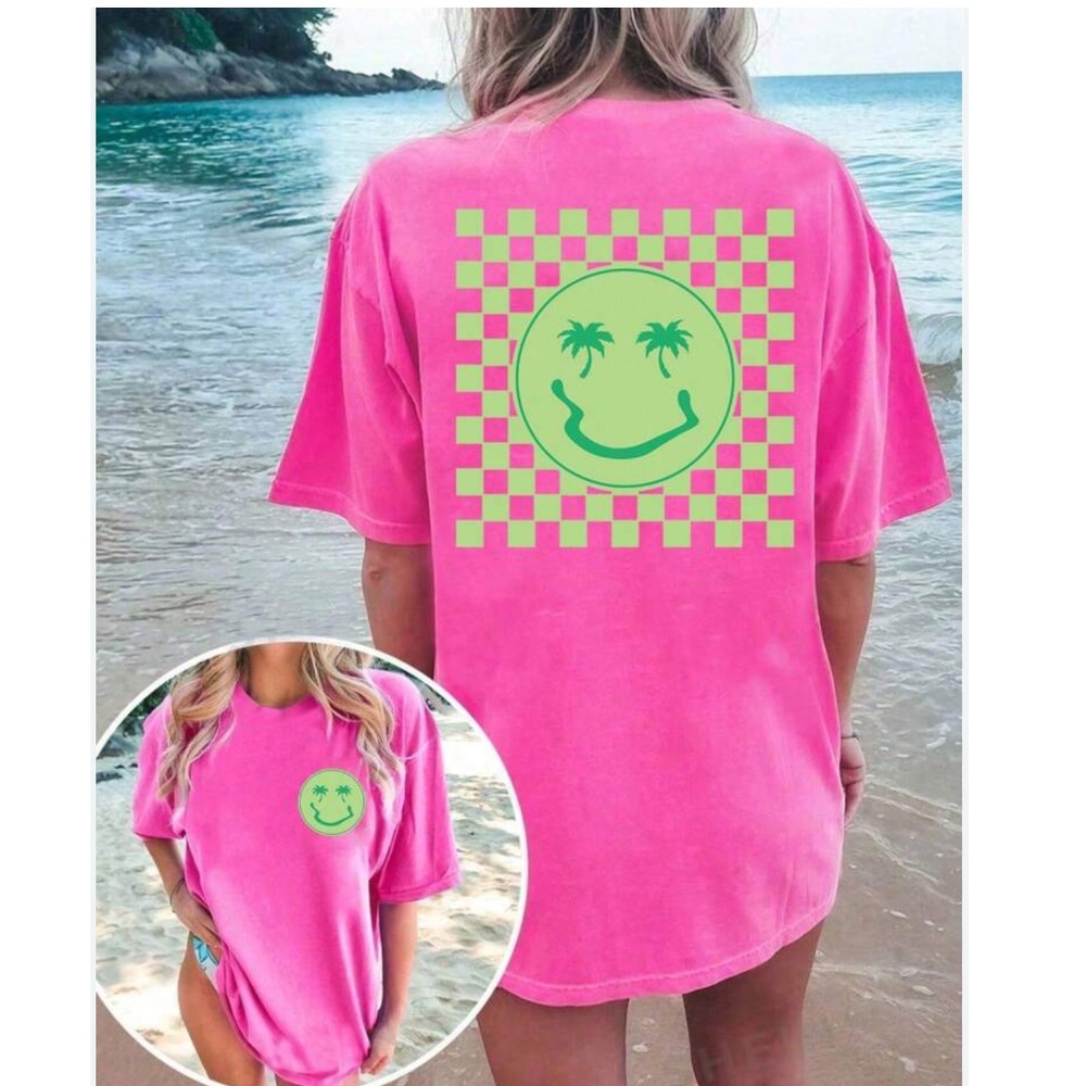 Smiley Face Oversized T Shirt M